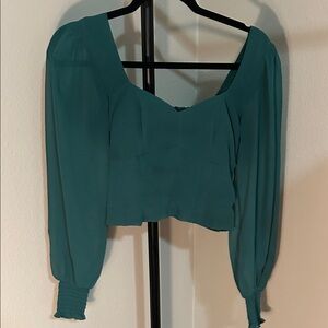 Green Abercrombie and Fitch Long Sleeve Women's Top